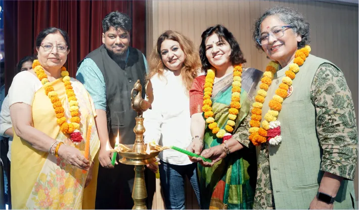 Chief Guest, Mr Amandeep Duli, IAS, Additional Commissioner, MGNREGA, inaugurating the CMS Cambridge 3x3 Basketball Championship alongside the CMS leadership team at Gomti Nagar Extension Campus