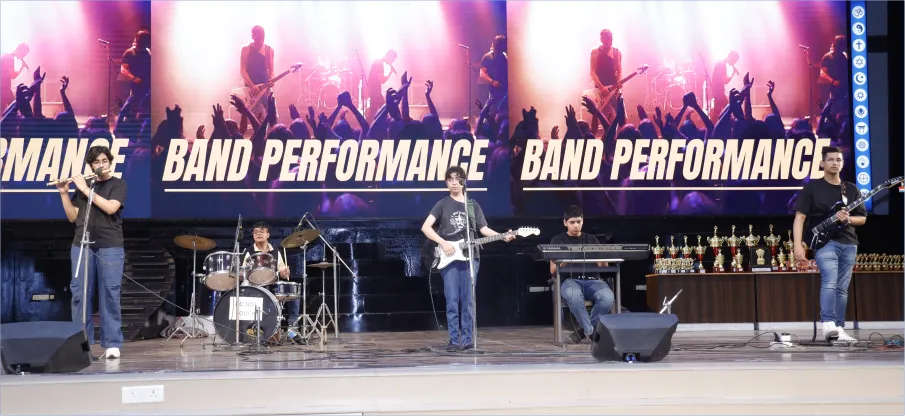 The School Band performing at the Closing Ceremony of the CMS Cambridge Inter-school 3x3 Basketball Championship