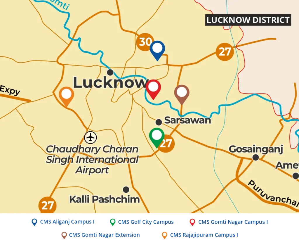 Map of Cambridge Campuses-Lucknow