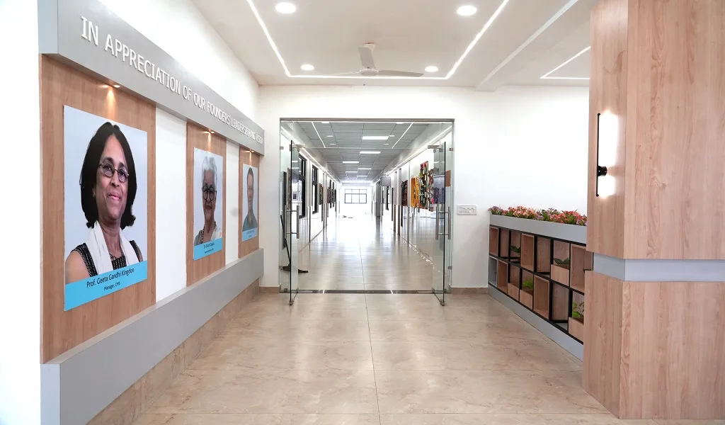 Campus Corridor Leading Inside