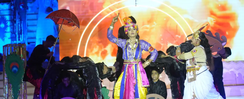 Still from ‘Dharmakshetra: The Eternal Battle Within’ – a Thought-Provoking Cultural Presentation by students of CMS Rajajipuram Campus II