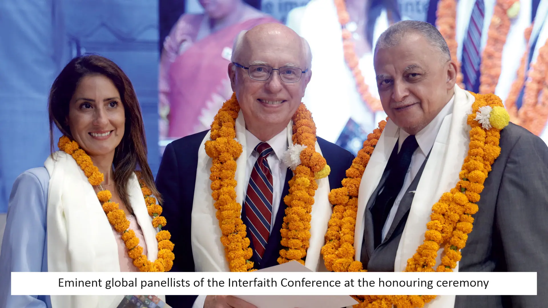 Eminent global panellists of the Interfaith Conference at the honouring ceremony