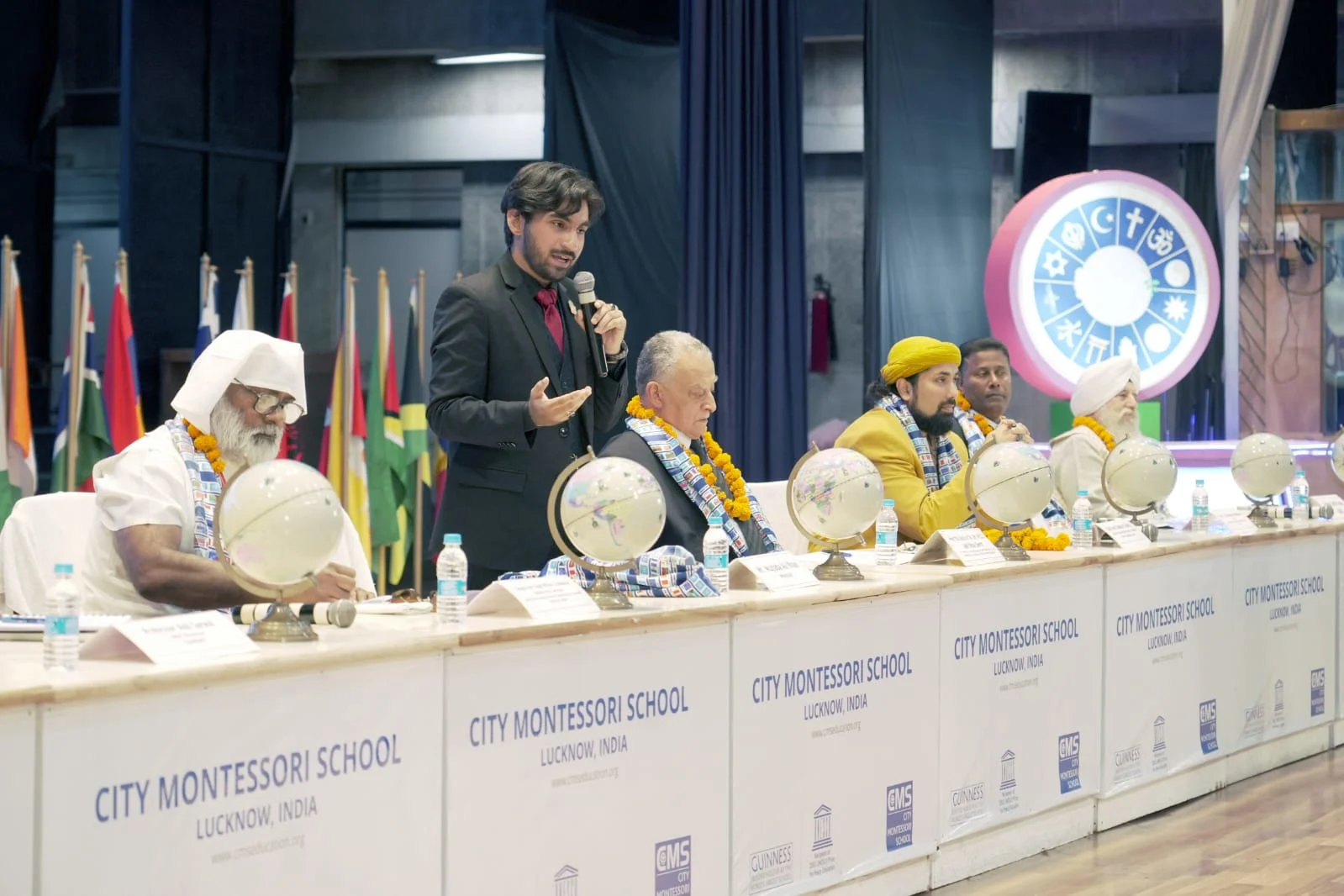 Mr Mujtaba Ali Khan (Adeeb-Al-Hindi), CMS Chowk campus alumnus and Moderator for the Panel Discussion titled “Faith in Action” at the 11th International Interfaith 2026 with our Eminent Participants