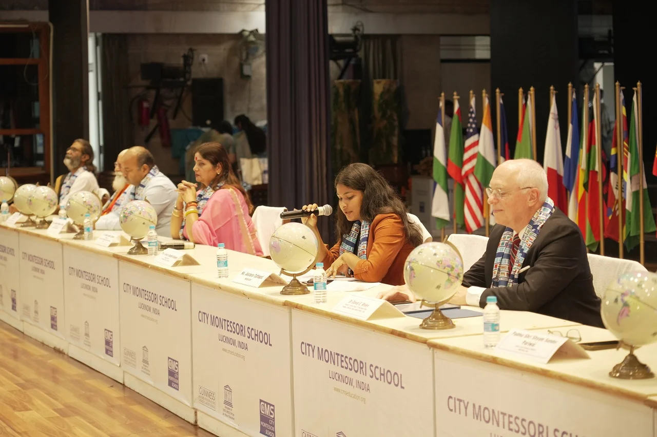 Ms Akshara Tathagat Moderating the Panel Discussion on ‘Policy, Education & Economic Empowerment’ at the 11th International Interfaith Conference 2026, hosted by CMS Rajajipuram Campus II