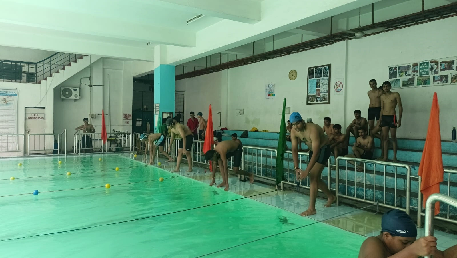 Students engaging in an early morning swimming session at CMS Rajendra Nagar I
