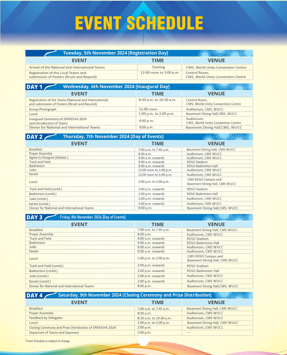 Schedule