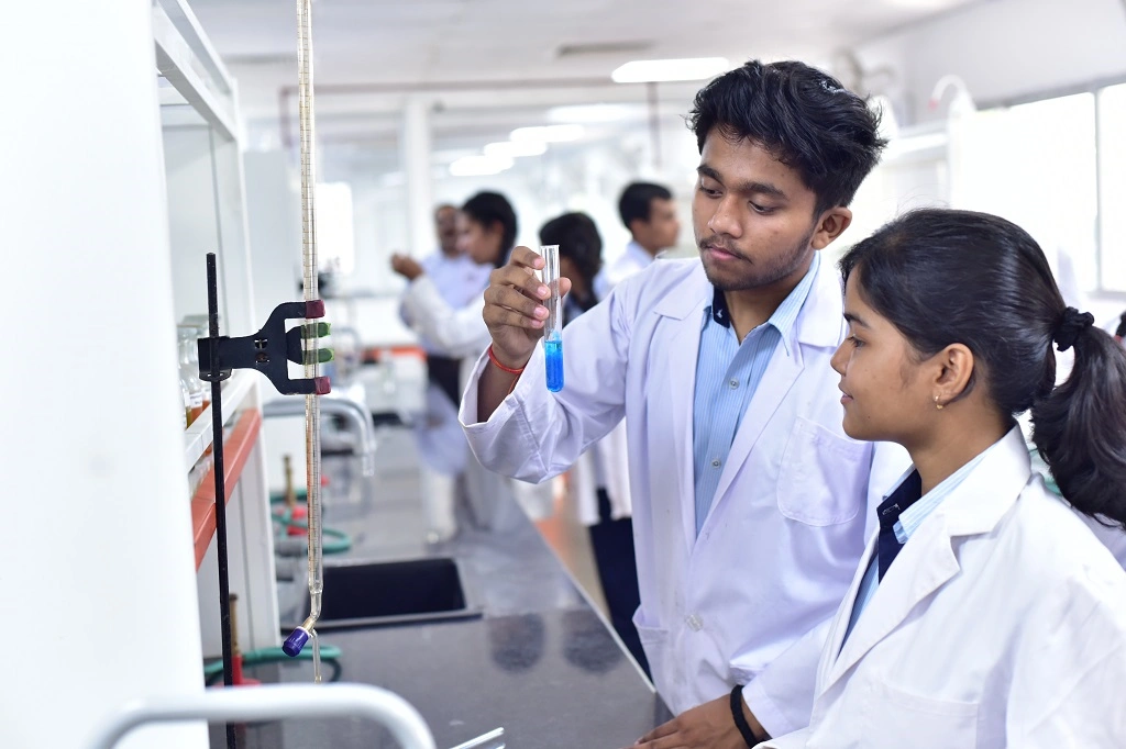 Students experimenting in the lab