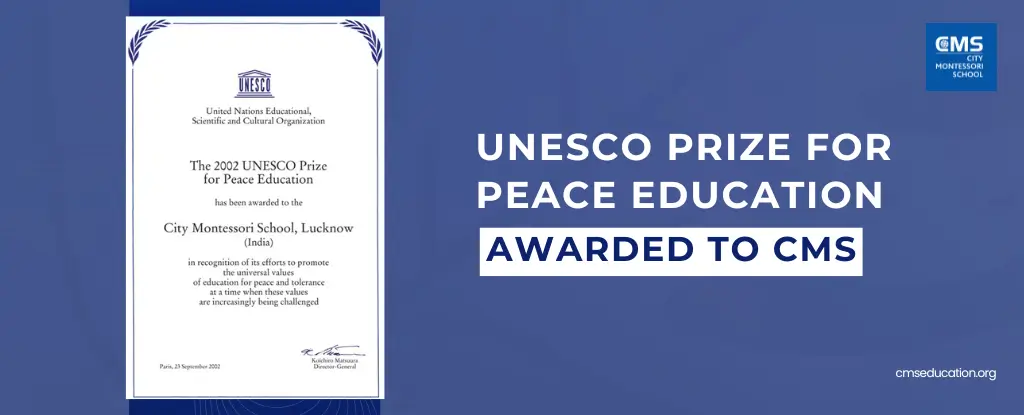 UNESCO Prize for Peace Education awarded to CMS in 2002