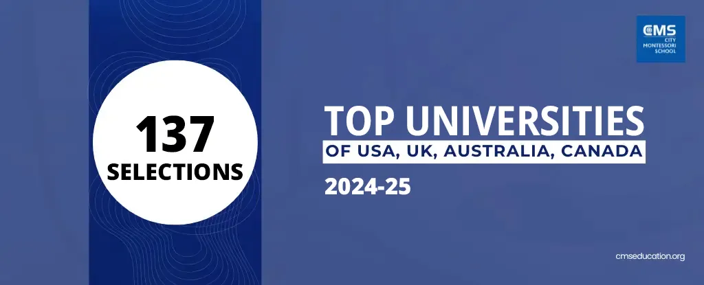 137 CMS students received admission offers from top-ranking universities in the USA, UK, Australia, Canada, Japan, Italy, the Netherlands, Germany, and Hong Kong 2024-25