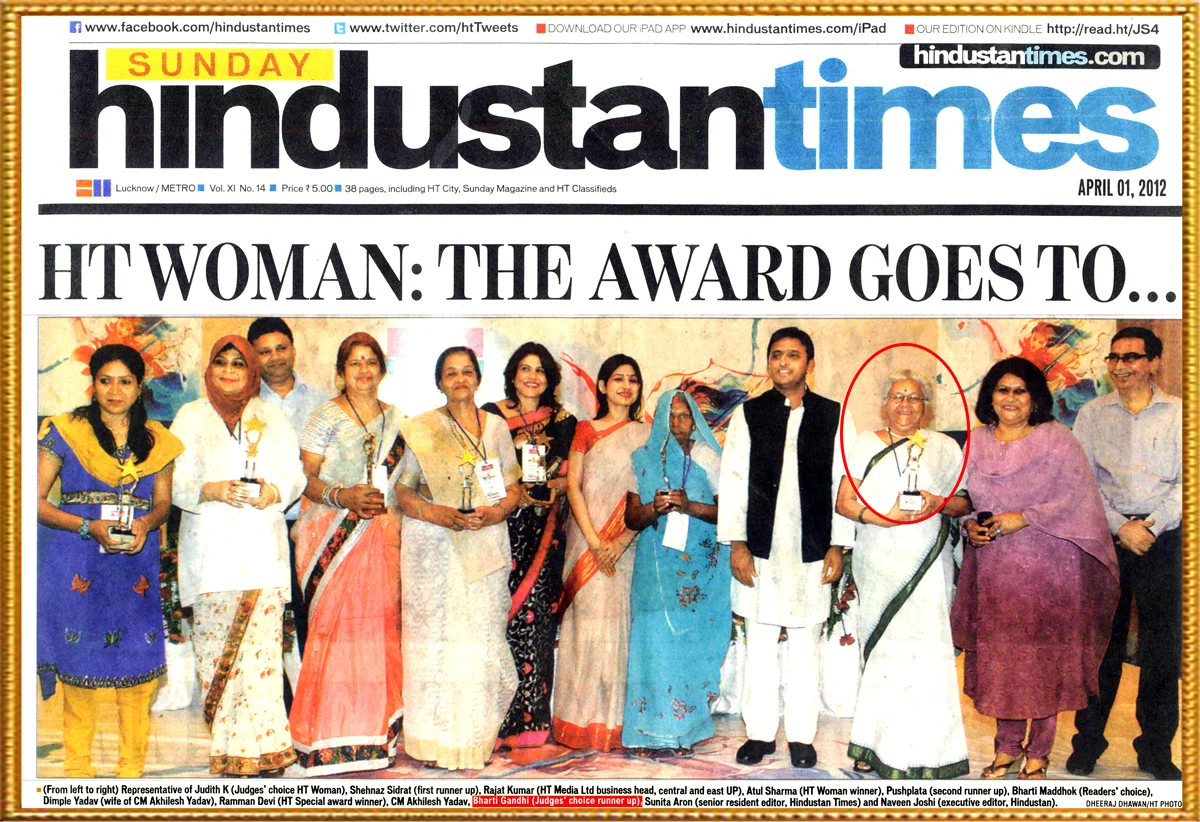 HT Woman 2012 Award given to Dr Bharti Gandhi