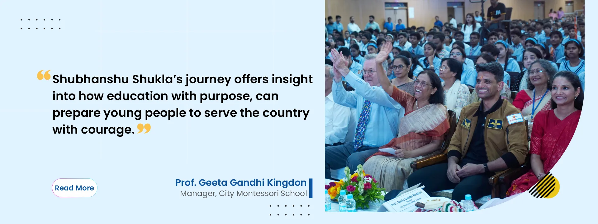 Shubhanshu Shukla’s Ashoka Chakra: How the 6 Cs of Transformative Education at CMS Nurture National Heroes