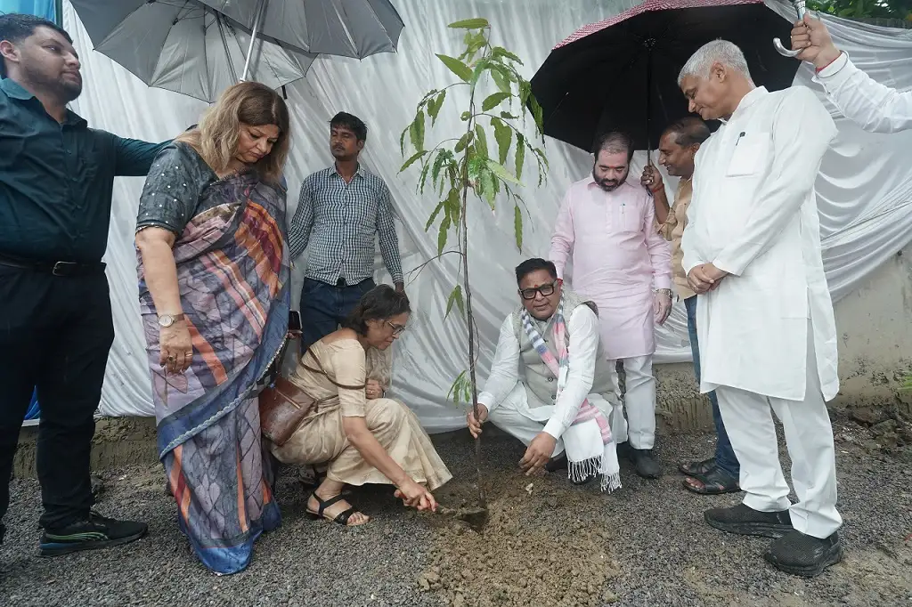 Van Mahotsav—an environmental conservation drive at CMS Rajajipuram Campus I, led by CMS Manager Prof. Geeta Gandhi Kingdon and the Hon'ble Chief Guest, Shri Satish Chandra Sharma, Minister of State for Food and Civil Supplies, Uttar Pradesh.