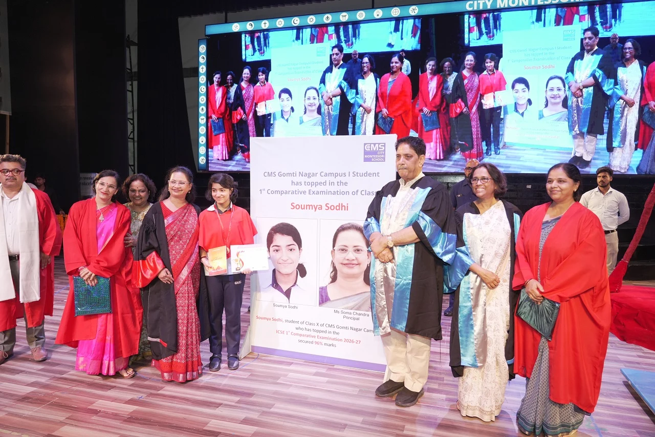 The Felicitation of Soumya Sodhi, a Class 10 student of CMS Gomti Nagar Campus I, who emerged as the ‘Overall Topper’ of the Inter-Campus ICSE Comparative Examination 2026